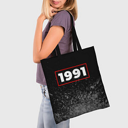 Сумка-шопер 1991 - в красной рамке на темном, цвет: 3D-принт — фото 2
