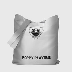 Сумка-шопер Poppy Playtime glitch на светлом фоне: символ, над, цвет: 3D-принт