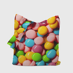 Сумка-шопер Много ярких конфет, цвет: 3D-принт