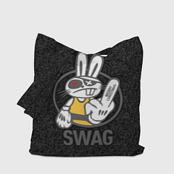 Сумка-шопер SWAG, bad rabbit, merry Christmas, цвет: 3D-принт