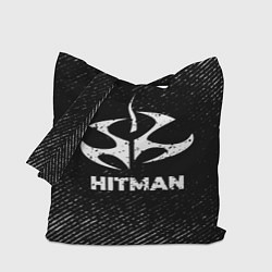 Сумка-шопер Hitman с потертостями на темном фоне, цвет: 3D-принт
