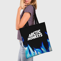Сумка-шопер Arctic Monkeys blue fire, цвет: 3D-принт — фото 2