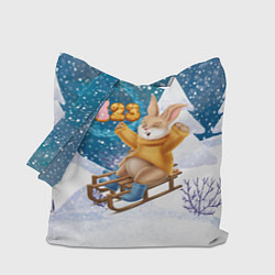 Сумка-шопер Зайчик на санках 2023, цвет: 3D-принт