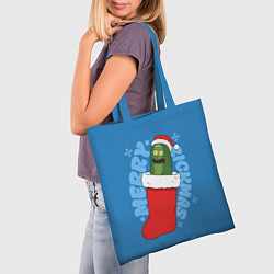 Сумка-шопер Новогодний Рик огурчик, цвет: 3D-принт — фото 2