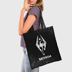 Сумка-шопер Skyrim с потертостями на темном фоне, цвет: 3D-принт — фото 2