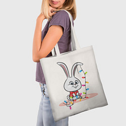 Сумка-шопер Снежок с гирляндой, цвет: 3D-принт — фото 2