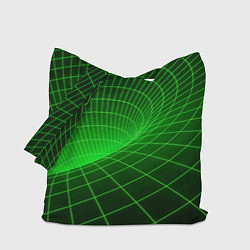 Сумка-шопер Зелёная неоновая чёрная дыра, цвет: 3D-принт