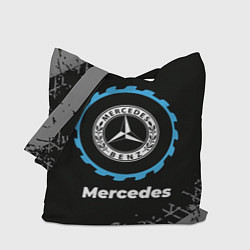 Сумка-шопер Mercedes в стиле Top Gear со следами шин на фоне, цвет: 3D-принт