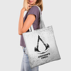Сумка-шопер Assassins Creed с потертостями на светлом фоне, цвет: 3D-принт — фото 2