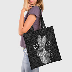 Сумка-шопер Русский серый кролик 2023, цвет: 3D-принт — фото 2