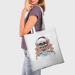 Сумка-шопер Merry Christmas Санта Хипстер, цвет: 3D-принт — фото 2