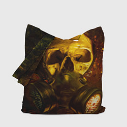 Сумка-шопер Череп с противогазом, цвет: 3D-принт