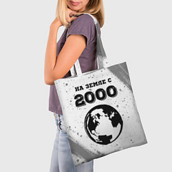 Сумка-шопер На Земле с 2000: краска на светлом, цвет: 3D-принт — фото 2