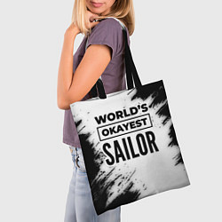 Сумка-шопер Worlds okayest sailor - white, цвет: 3D-принт — фото 2