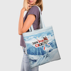 Сумка-шопер Горные лыжи фристайл, цвет: 3D-принт — фото 2