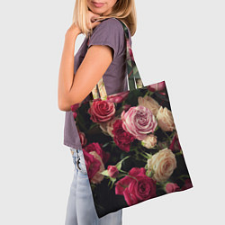 Сумка-шопер Нежные кустовые розы, цвет: 3D-принт — фото 2