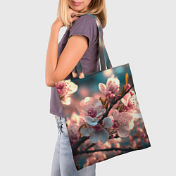 Сумка-шопер Цветочная сакура, цвет: 3D-принт — фото 2