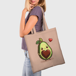Сумка-шопер Влюбленная авокадо - парные, цвет: 3D-принт — фото 2