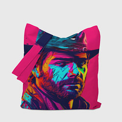 Сумка-шопер Red Dead Redemption in neon style, цвет: 3D-принт