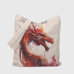 Сумка-шопер Живописный красный дракон, цвет: 3D-принт