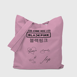Сумка-шопер Blackpink лого и подписи, цвет: 3D-принт
