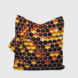 Сумка-шопер Медовые пчелиные соты, цвет: 3D-принт