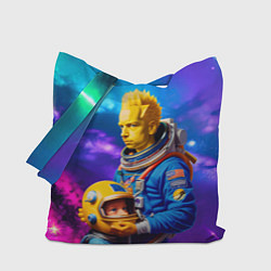 Сумка-шопер Bart Simpson and Maggie in space - neural network, цвет: 3D-принт