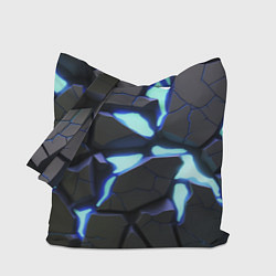 Сумка-шопер Голубая светящаяся неоновая лава, цвет: 3D-принт