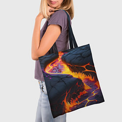 Сумка-шопер Оранжевая лава, цвет: 3D-принт — фото 2