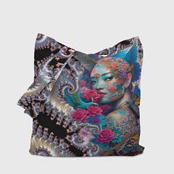 Сумка-шопер Japanese beauty - irezumi, цвет: 3D-принт