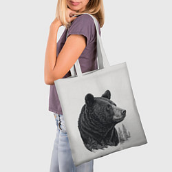 Сумка-шопер Нарисованный медведь, цвет: 3D-принт — фото 2