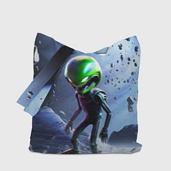 Сумка-шопер Alien during a space storm, цвет: 3D-принт