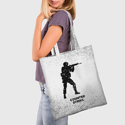 Сумка-шопер Counter Strike с потертостями на светлом фоне, цвет: 3D-принт — фото 2