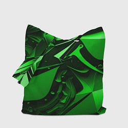 Сумка-шопер Зеленые объемные объекты, цвет: 3D-принт