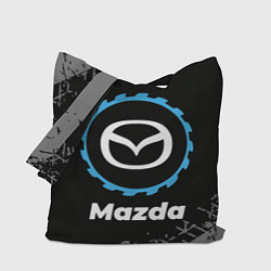 Сумка-шопер Mazda в стиле Top Gear со следами шин на фоне, цвет: 3D-принт