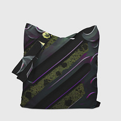 Сумка-шопер Фиолетовые и зеленые вставки, цвет: 3D-принт