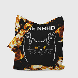 Сумка-шопер The Neighbourhood рок кот и огонь, цвет: 3D-принт
