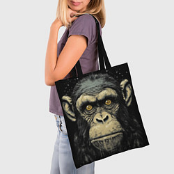 Сумка-шопер Портрет обезьяны: арт нейросети, цвет: 3D-принт — фото 2