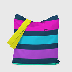 Сумка-шопер Разноцветные неоновые полосы, цвет: 3D-принт