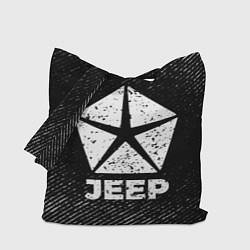 Сумка-шопер Jeep с потертостями на темном фоне, цвет: 3D-принт