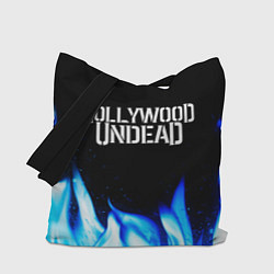 Сумка-шопер Hollywood Undead blue fire, цвет: 3D-принт