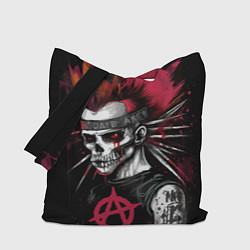 Сумка-шопер Скелет панк анархист, цвет: 3D-принт