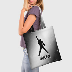 Сумка-шопер Queen glitch на светлом фоне, цвет: 3D-принт — фото 2
