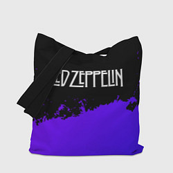 Сумка-шопер Led Zeppelin purple grunge, цвет: 3D-принт