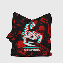 Сумка-шопер Scorpions rock glitch, цвет: 3D-принт