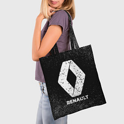 Сумка-шопер Renault с потертостями на темном фоне, цвет: 3D-принт — фото 2