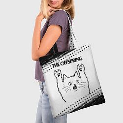 Сумка-шопер The Offspring рок кот на светлом фоне, цвет: 3D-принт — фото 2