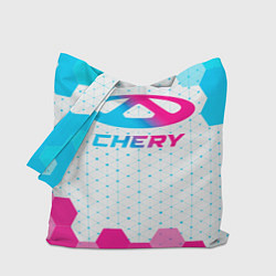 Сумка-шопер Chery neon gradient style, цвет: 3D-принт
