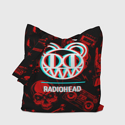 Сумка-шопер Radiohead rock glitch, цвет: 3D-принт