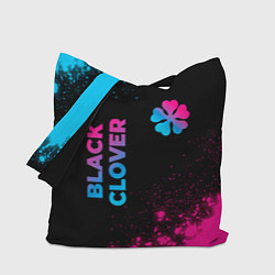 Сумка-шопер Black Clover - neon gradient: надпись, символ, цвет: 3D-принт
